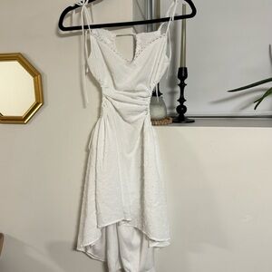 Lucy In The Sky Open Back Tie Up White Dress